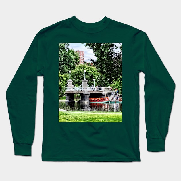 Boston MA - Boston Public Garden Bridge Long Sleeve T-Shirt by SusanSavad